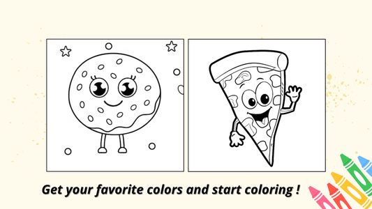 Food Drink & sweets : 14 Fun & Easy Coloring Pages for Kids – Digital Download by Color Snap